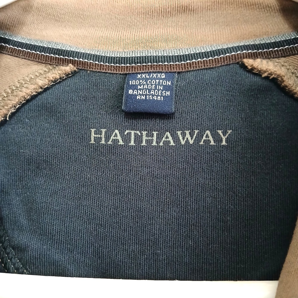 HATHAWAY Men's 1/4 Zip Brown Mock Neck Pullover Sweater XXL Long Slv Casual NWOT - Picture 8 of 13
